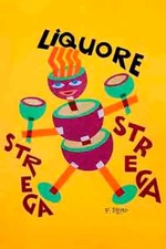 Poster Manifesto Locandina Pubblicitaria Liquore Strega Stampa Formato 32x47 Cm.