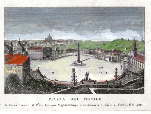 Piazza del popolo incisione - del,