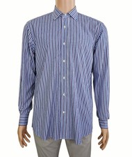 ETRO Blue Striped Cotton Long