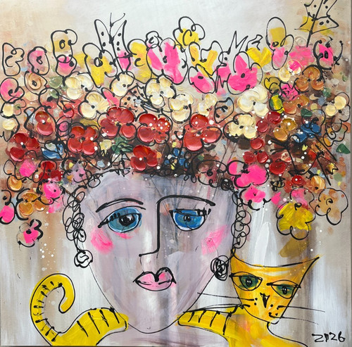 Ragazza dei fiori 100x100