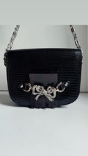 Vintage  Borsa Desquared In Pelle Effetto Coccodrillo Con Tracolla Gioiello!!