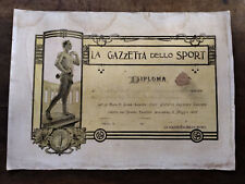 La Gazzetta dello Sport diploma gara ciclo podistica Toscana 1907 ciclismo corsa