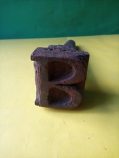 MARCHIO TIMBRO D'EPOCA IN LEGNO CON LETTERA "B" 