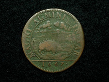 JETON CU. ROUGE 27mm LOUIS XIV