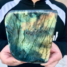 Pietra grezza labrador naturale 3,4 libbre arcobaleno pietra lucida lucida restauro Reiki