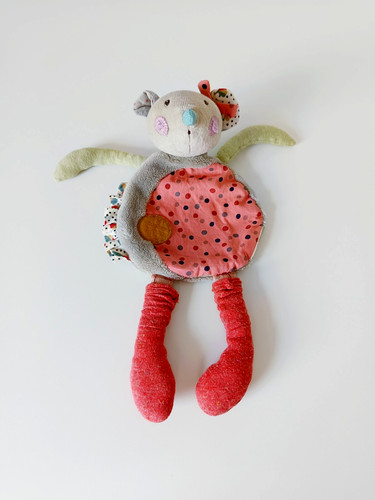 Doudou plat rond souris - plat,