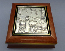 Portagioie cofanetto in legno con lavorazione in Argento 925 - Castellani - ACCA