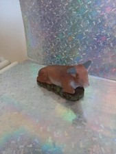 STATUA STATUINA PRESEPE VINTAGE ANNI 30/40 BUE GESSO 10 cm