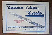536Z-DEPURATORE D'ACQUA"ZEROLIT" DITTA ROSSI & CASTAGNETTI TORINO DEPLIANT ILL.