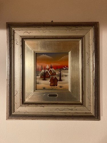 Quadro naif dipinto vetro - ,