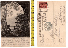 cartolina 1903 BELLAGIO Grotta della Villa Serbelloni - spedita Baronessa Salis