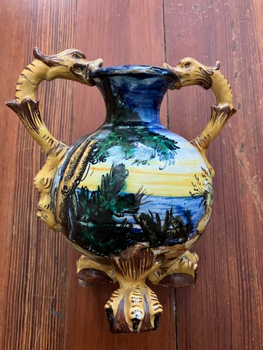 Vaso statuina maiolica
