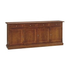 CREDENZA MADIA ARTE POVERA 4 PORTE 4 CASSETTI NOCE SCURO CLASSICO