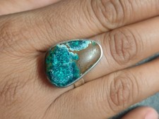 Anello crisocolla blu con