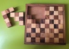 Gioco logica Pentomino puzzle scacchiera legno vintage