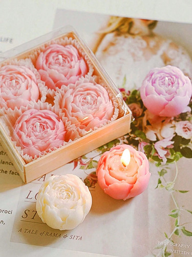 Candele fiori profumate rosa