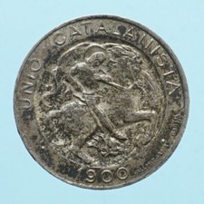 SPAGNA UNIONE CATALANISTA 1 PESETA 1900 MONETA ARGENTO RARA COINS CURRENCY