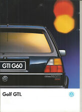 VOLKSWAGEN GOLF 2 GTI 16S EDITION ONE G60 - 1991 / catalogue brochure dépliant