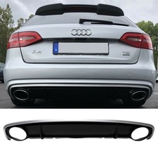 Diffusore posteriore nero 2 tubi ovale adatto per Audi A4 B8 Facelift dal 11-15 no RS4
