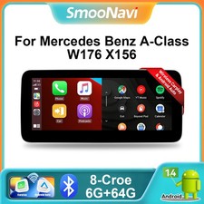 Autoradio GPS Carplay 12,3" Android 14 64GB per Benz Classe A/GLA/CLA W176 X