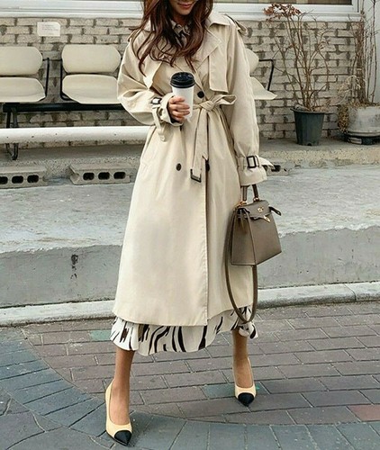 Trench midi lungo cintura - trench,