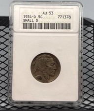 1934-D 5c ANACS MS65 Bufalo