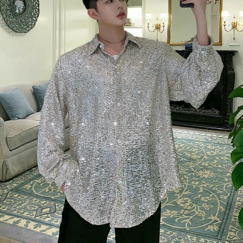 Uomo paillettes camicia - uomo,
