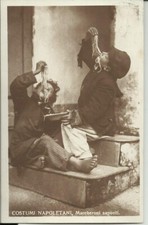 NAPOLI - COSTUMI  napoletani - Maccheroni saporiti - vera fotografia    - aav874