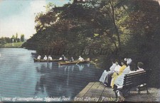 PENNSYLVANIA - Pittsburgh, veduta del lago Carnegie, Highland Park, cartolina 1909