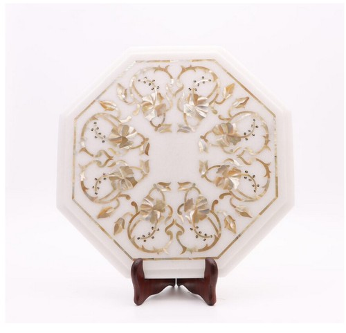 Tavolino marmo bianco - bianco, 18''