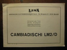 GIRADISCHI CAMBIADISCHI LESA LM2/D LIBRETTO MANUALE ISTRUZIONI ORIGINALE 1970