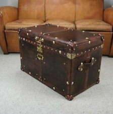 Baule stile vintage in pelle