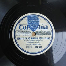 78t Walter Gieseking Sonate Mozart III/IV Lfx493