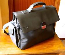 borsa cartella piquadro in pelle e tessuto tecnico marrone scuro