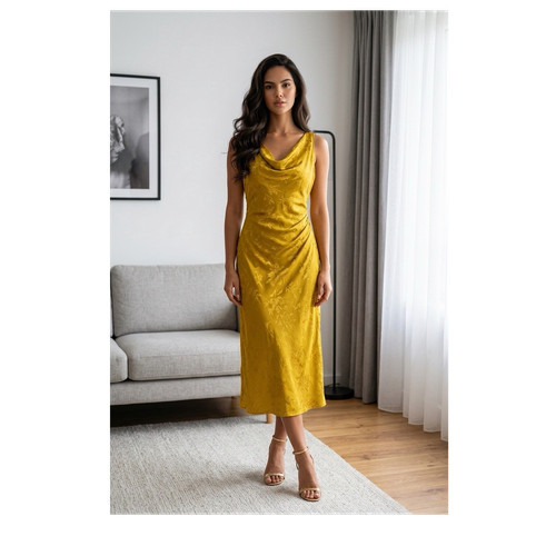 Abito midi zara giallo - abito,