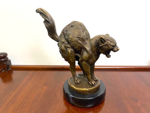 Scultura bronzo un gatto - in,