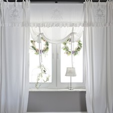 Tenda romantica raff shabby casa di campagna lino pizzo tenda vintage ricamata