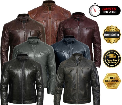 Giacca pelle uomo vera - in,