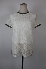 GUESS MAGLIA DONNA TG. S WOMAN CASUAL VINTAGE T-SHIRT TOP IN PIZZO