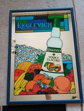 QUADRO SPECCHIO VODKA KEGLEVICH PESCA COMMERCIALE BAR PUB FIRMA CHIAMA 53x73