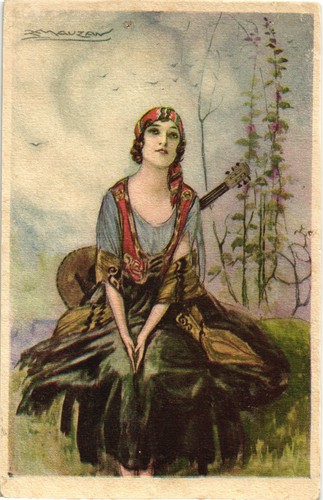 Mauzan art deco donnina - art,