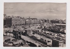 CAGLIARI  IL PORTO E VIA ROMA ANNI 50/60 NON VIAGGIATA