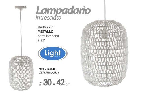 Lampadario intrecciato bianco - intrecciato,