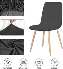 Coprisedie Elasticizzati Con Schienale 4 Pezzi Fodere per Sedia Scandinavo Co...