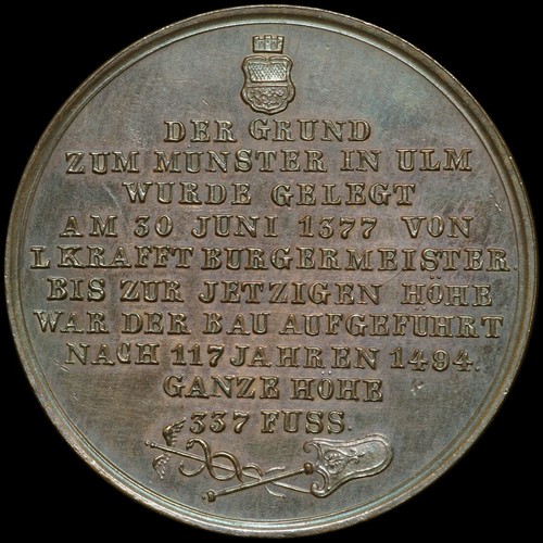 Ulm württemberg medaglia - ulm, württemberg: