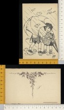 20913] UMORISTICA BAMBINI SOTTO LA PIOGGIA CON OMBRELLO
