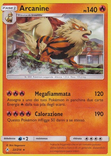 Carta pokemon arcanine - pokemon,