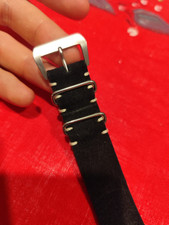 Bracciale Cinturino Nato Scamosciato Pelle Nero