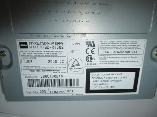 Toshiba dvd rom unità - cd-rw/dvd-rom,