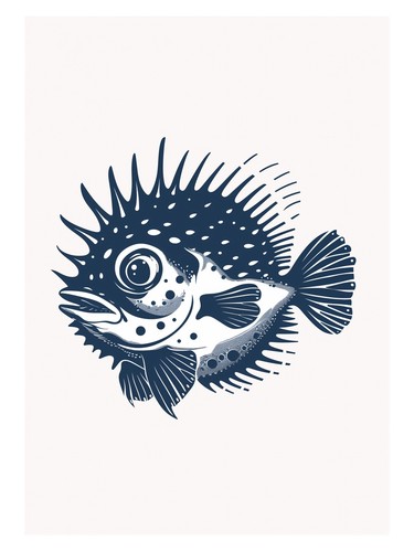 Poster illustrativo pesce - poster,
